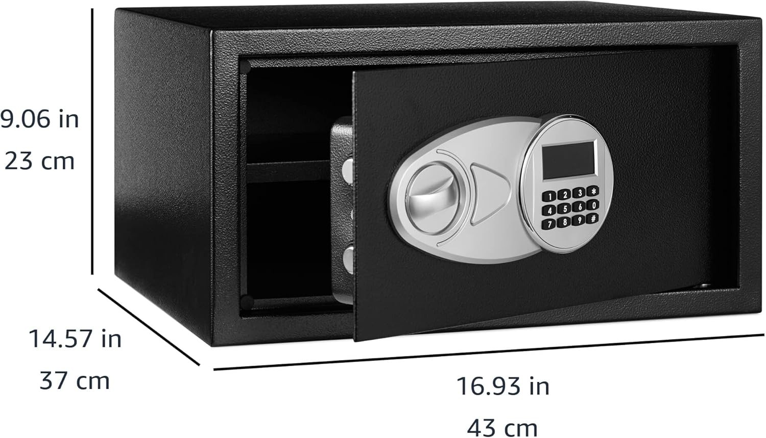 Amazon Basics Steel Security Safe and Lock Box with Programmable Electronic Keyp