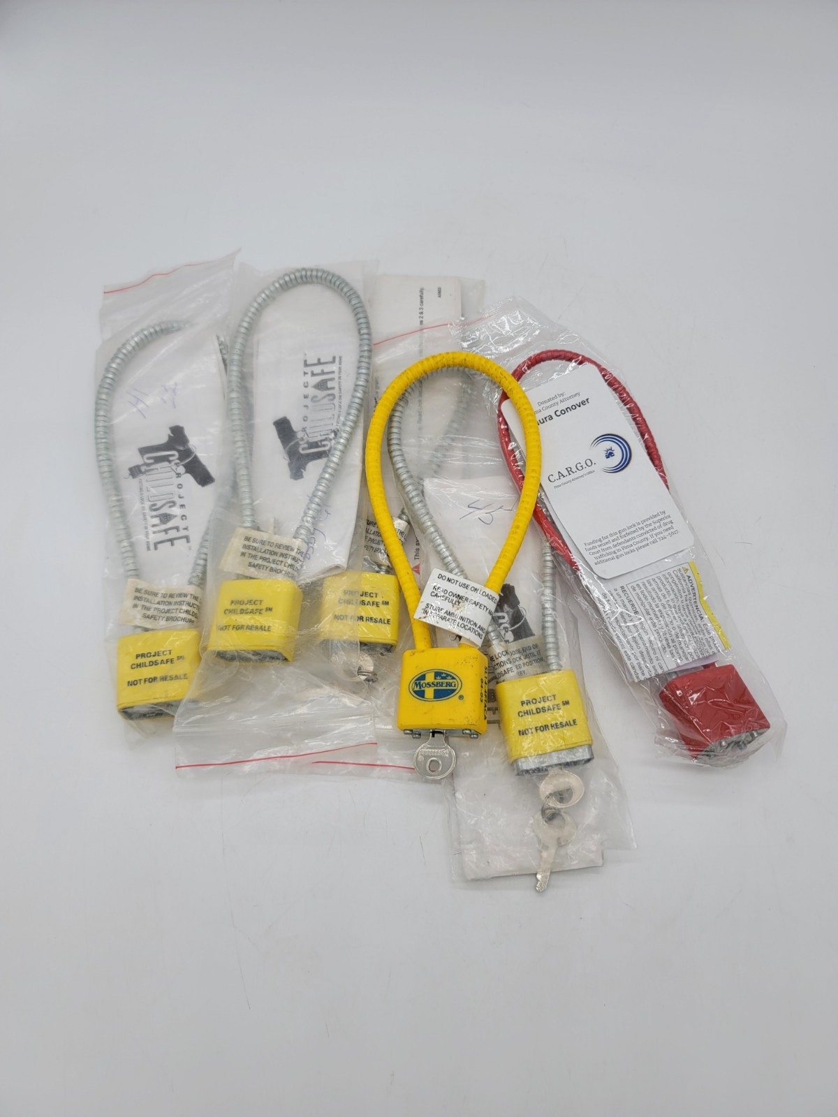 6pc Lot Lock Project Childsafe Cable Style Child Safety Trigger Gun Lock & Keys