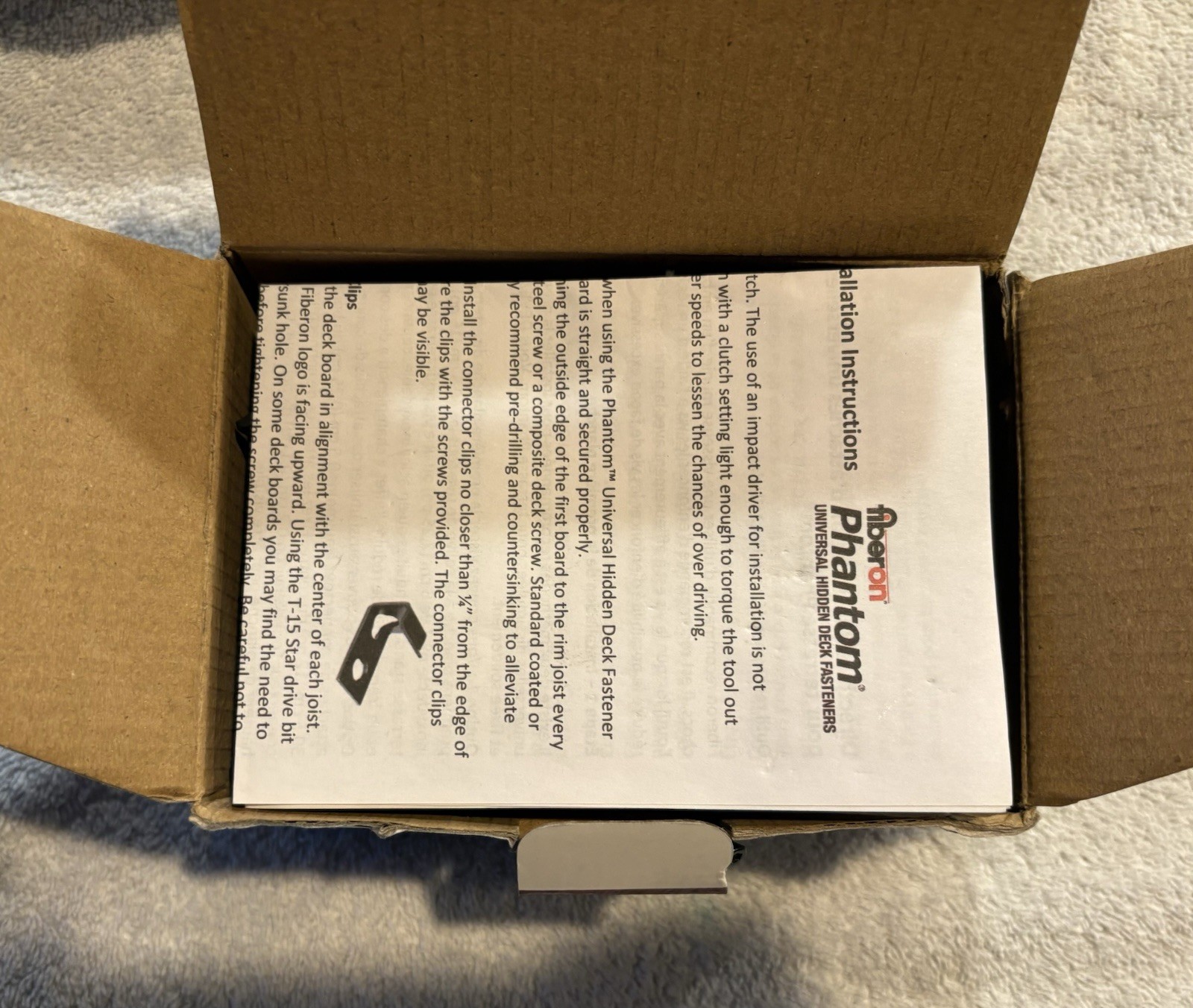 Fiberon Phantom Universal Hidden Deck Fastener Box, 90-Pk, 50 SQ. Ft.