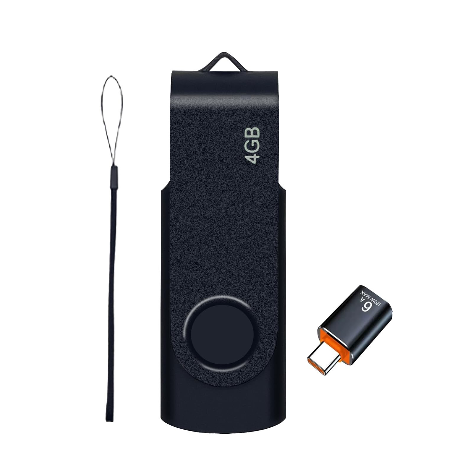 1PCS USB Flash Drive 4GB,1 Type - C Adapters,USB 2.0 Thumb USB Drives with 1 ...