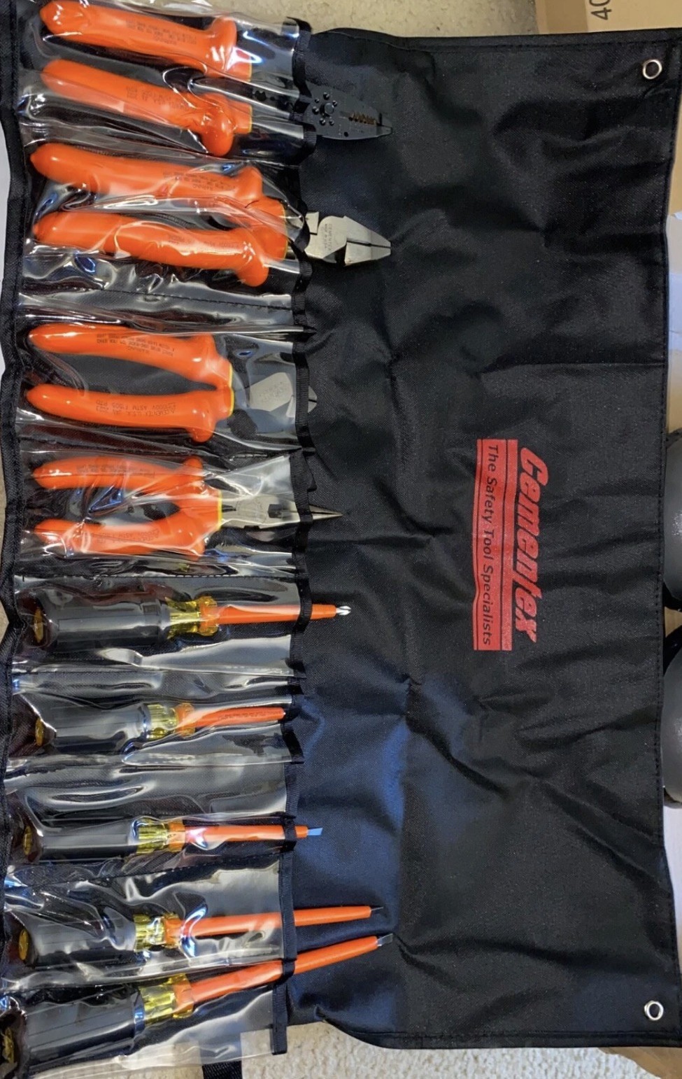 Cementex Basic Electrician's Tool Kit Set of 9 with Roll Case TR-9ELK