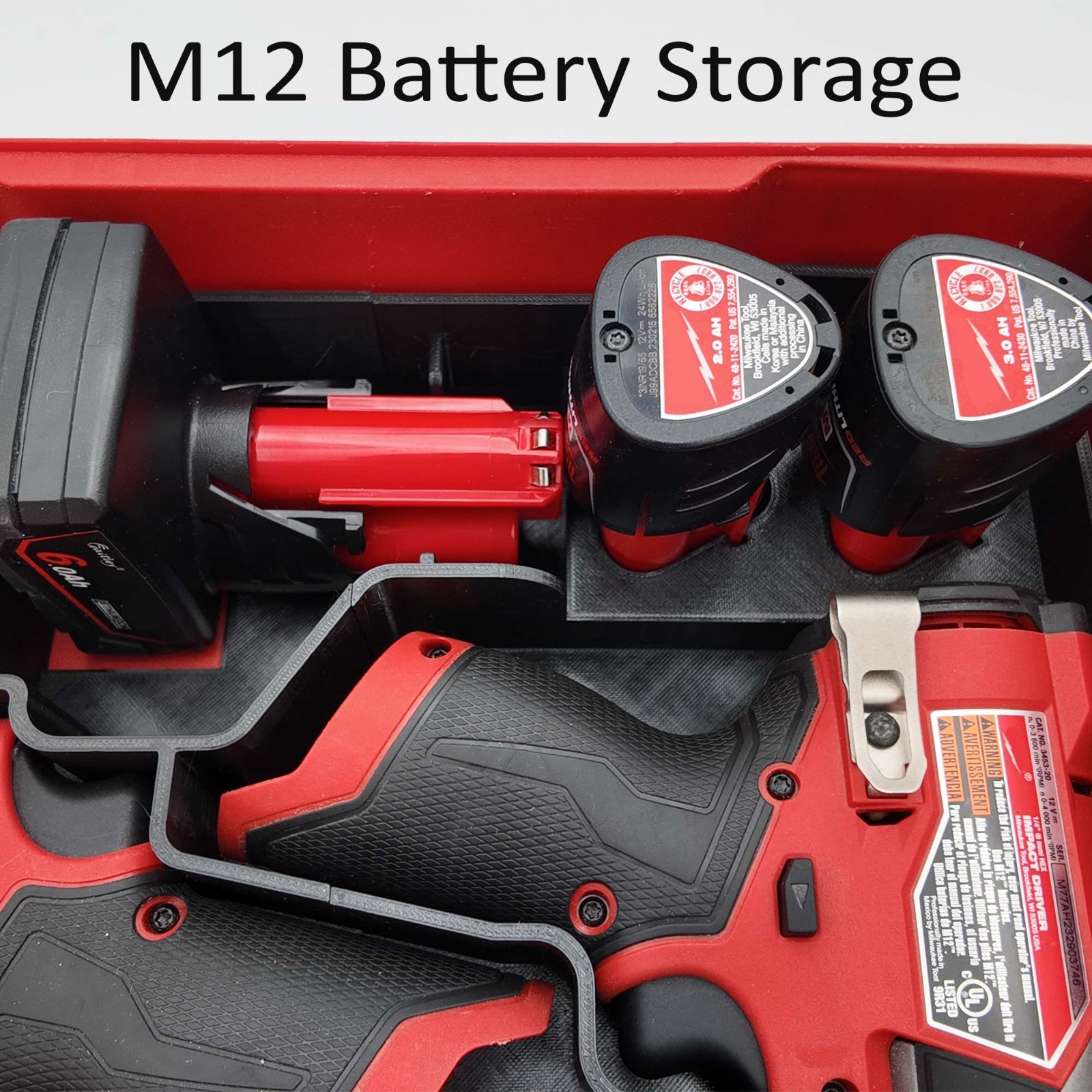 Milwaukee M12 Drill & Impact Organizer Insert for Packout Compact (3404 & 3453)