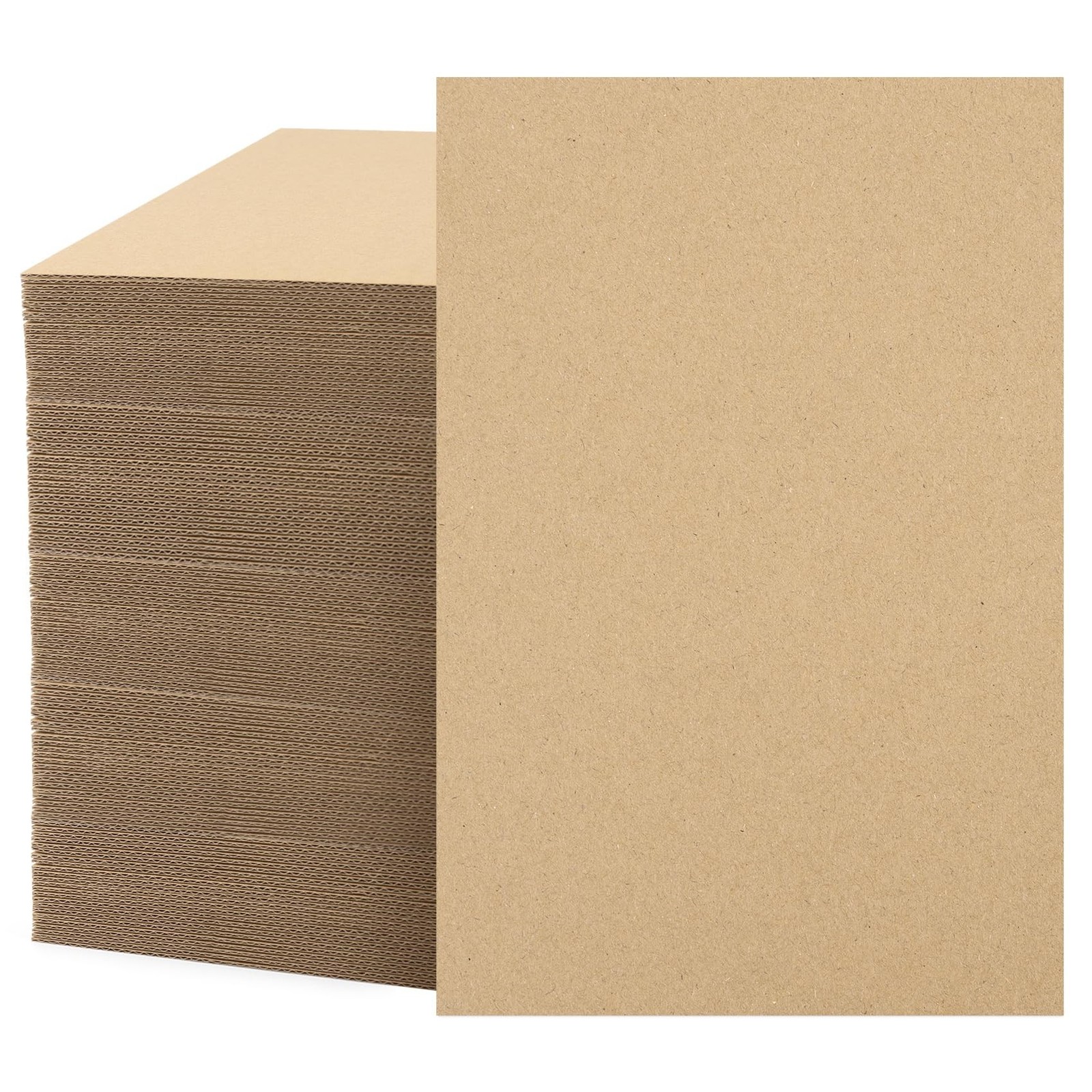 Mat Board Center, 200-Pack 4x6 Corrugated Cardboard Sheets, Trading Card Prot...