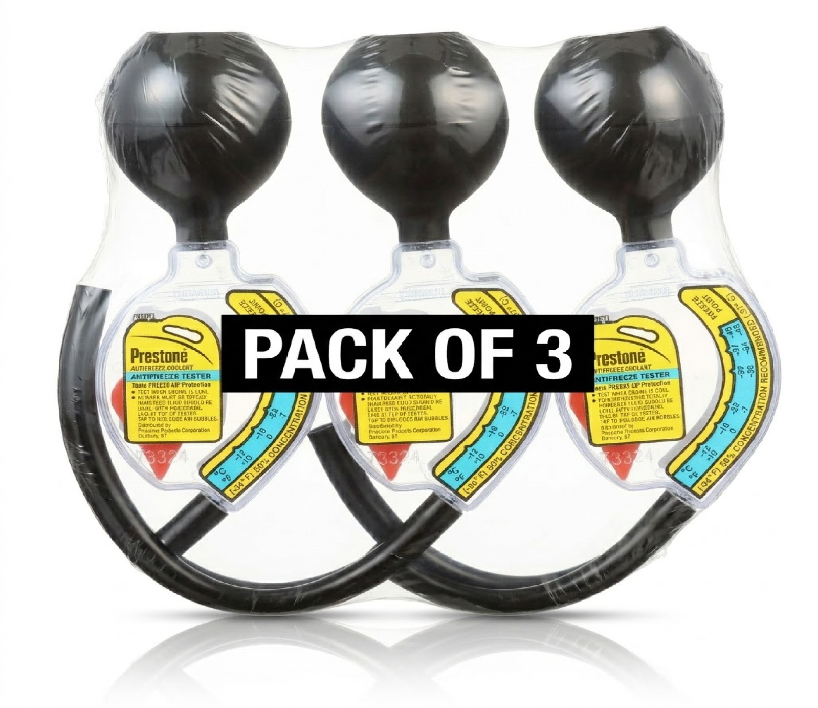 3 pack Prestone Antifreeze Coolant Tester, Works For All Coolants .