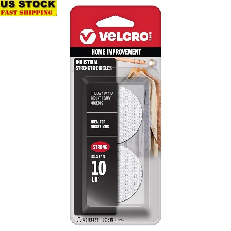 Industrial Strength Stick-On Hook & Loop Fasteners Heavy Duty Indoor Outdoor Use