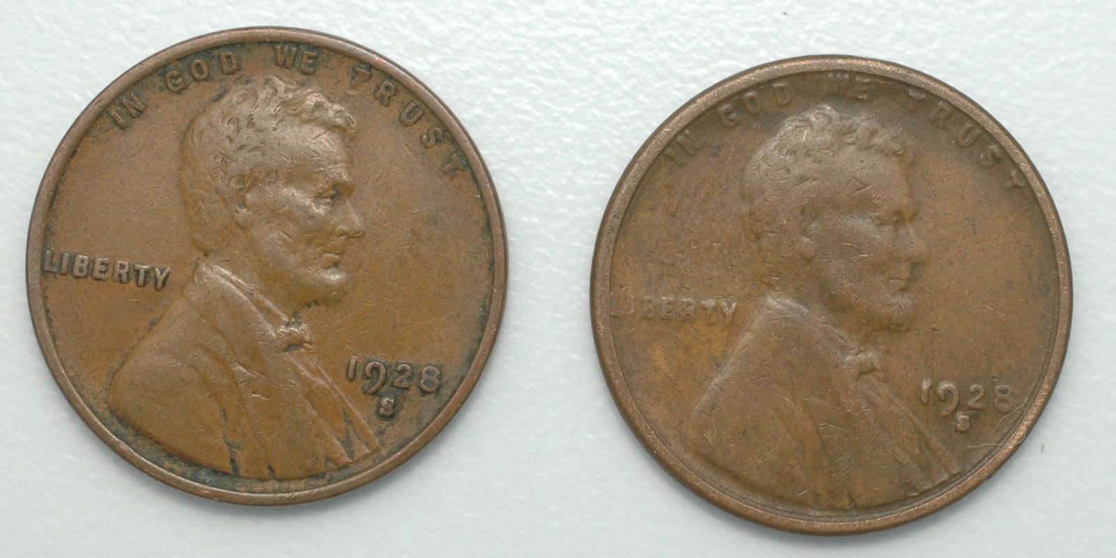 1928 Scarce Large S Variety with Normal Small S Exact Two Coins Shown