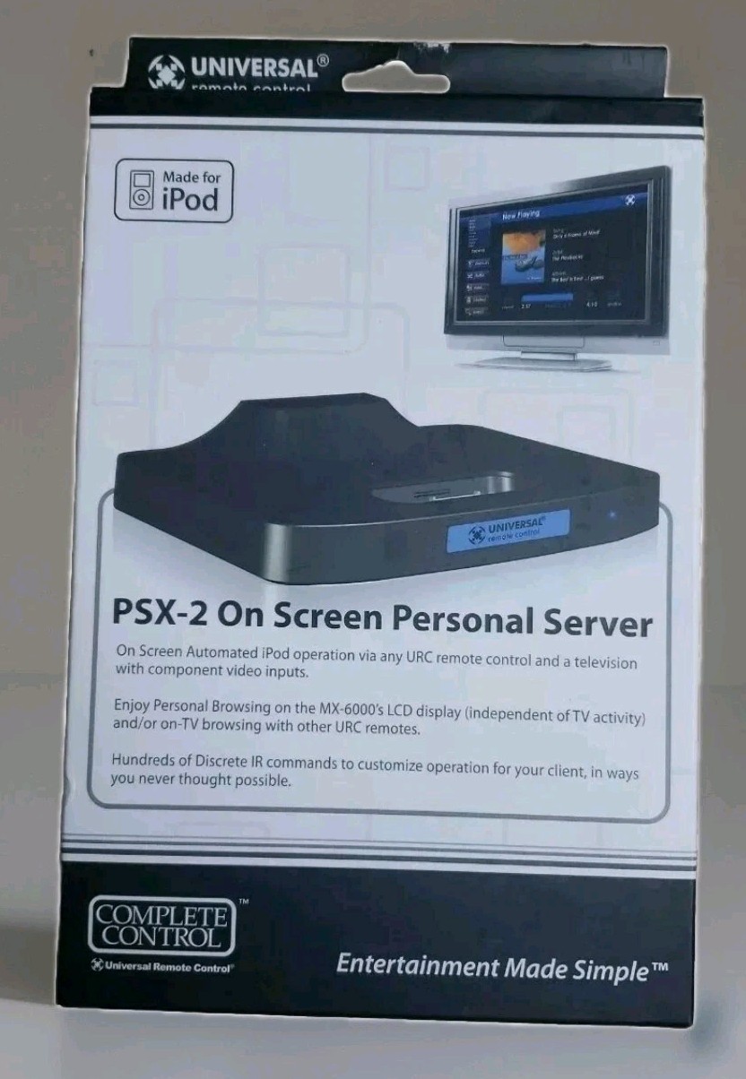 Universal Remote Control (URC) PSX-2 iPod Dock On Screen Personal Server NEW