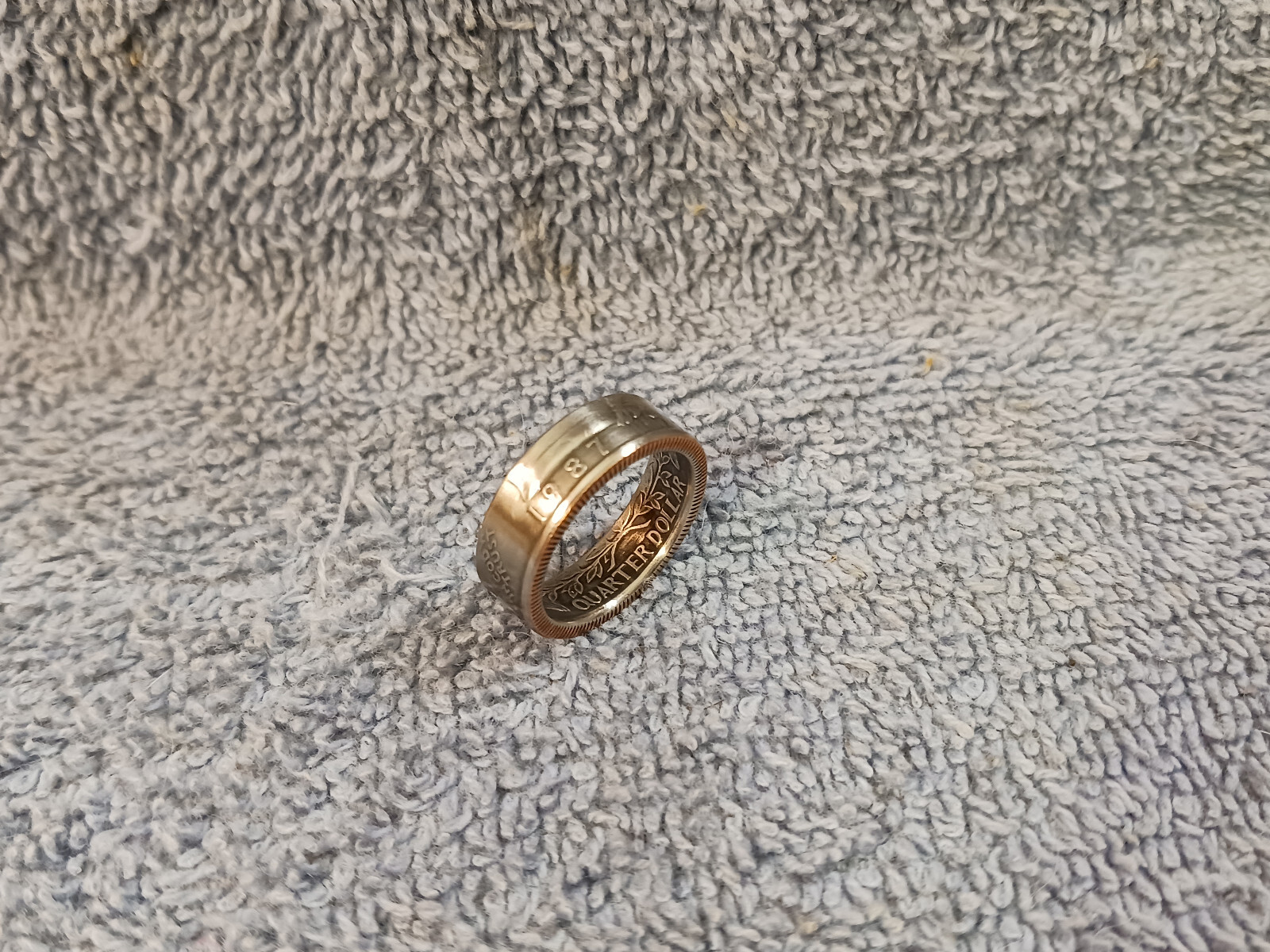 1987  Washington Quarters, coin ring, size 6