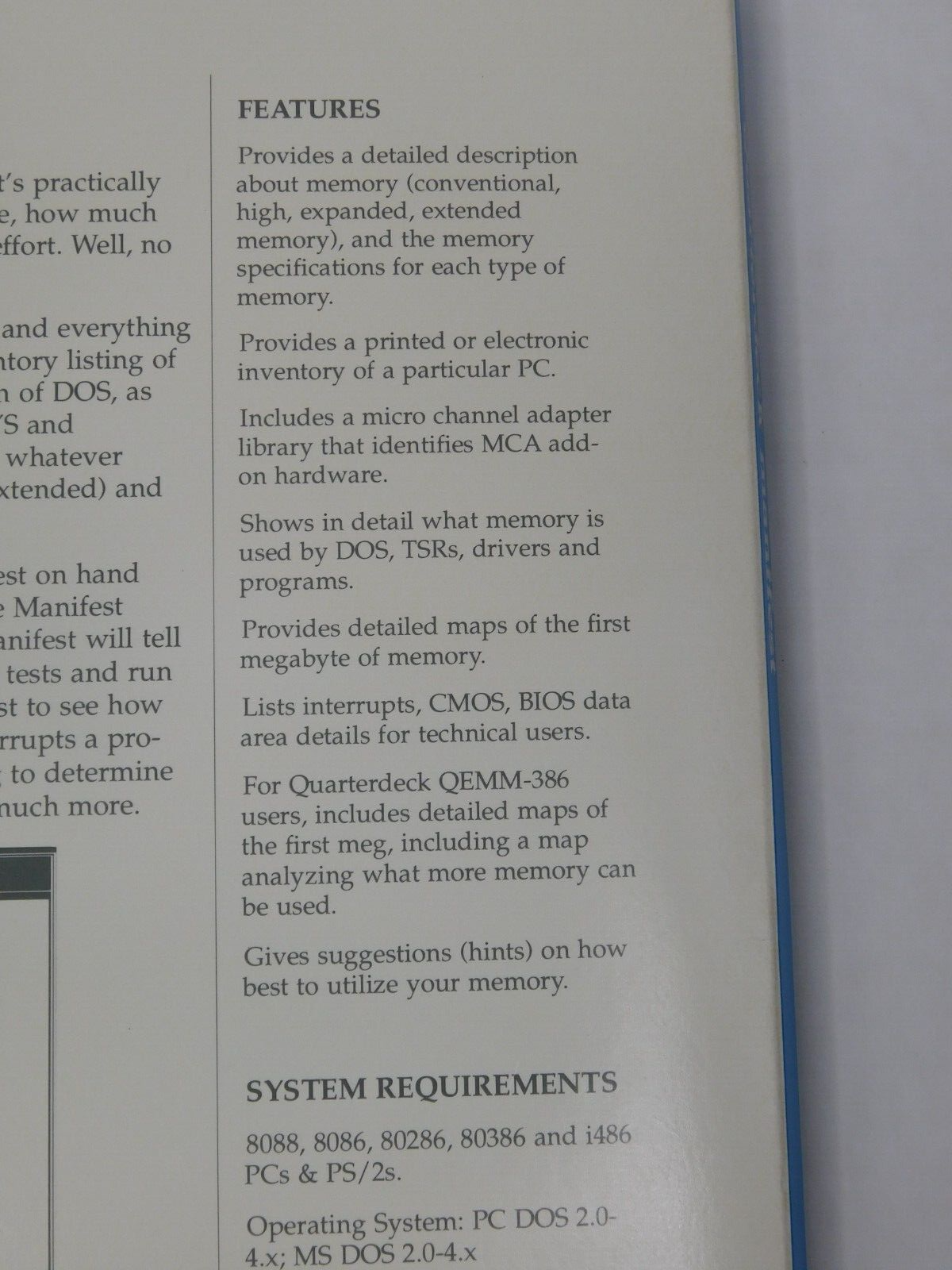 1990 Quarterdeck Manifest Version 1.0 3.5" Floppy Disk Software
