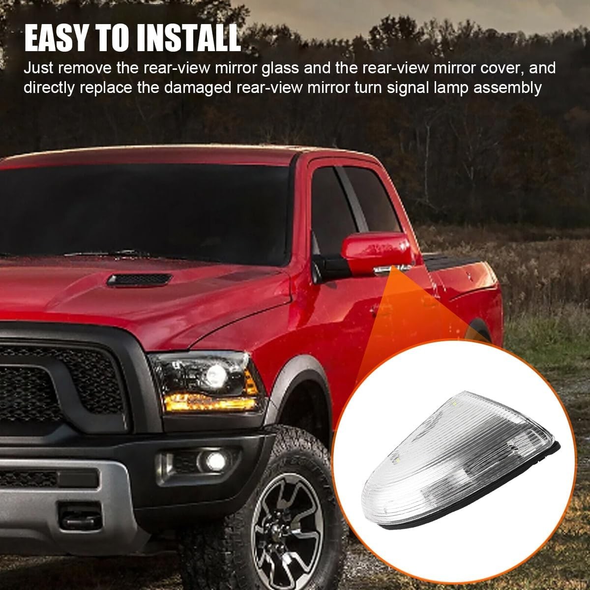 Front Mirror Turn Signal Puddle Light for Dodge Ram 1500 Left (Driver) Side