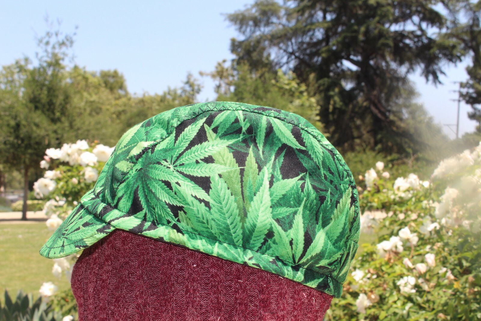 CYCLING CAP CANNABIS ROLL OUT HANDMADE IN USA   S M L