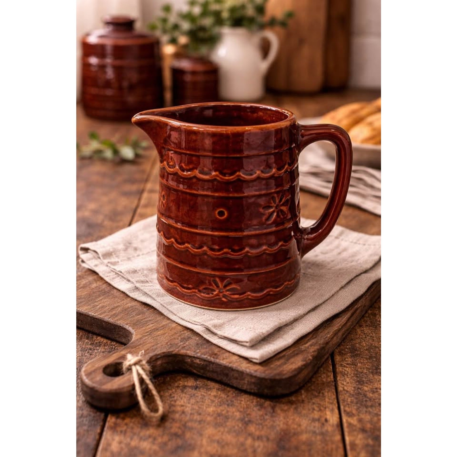 Vintage Marcrest Brown Daisy Dot Creamer