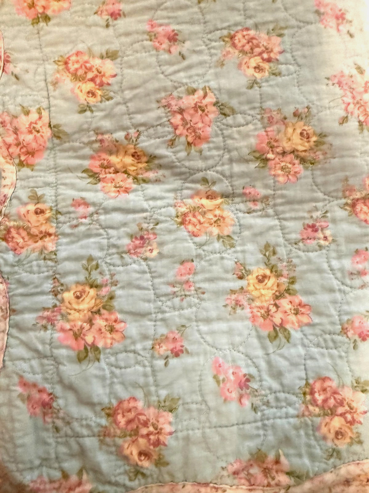 Home Classics ~ Blue Floral (2) Std Quilted Shams 20 X 26