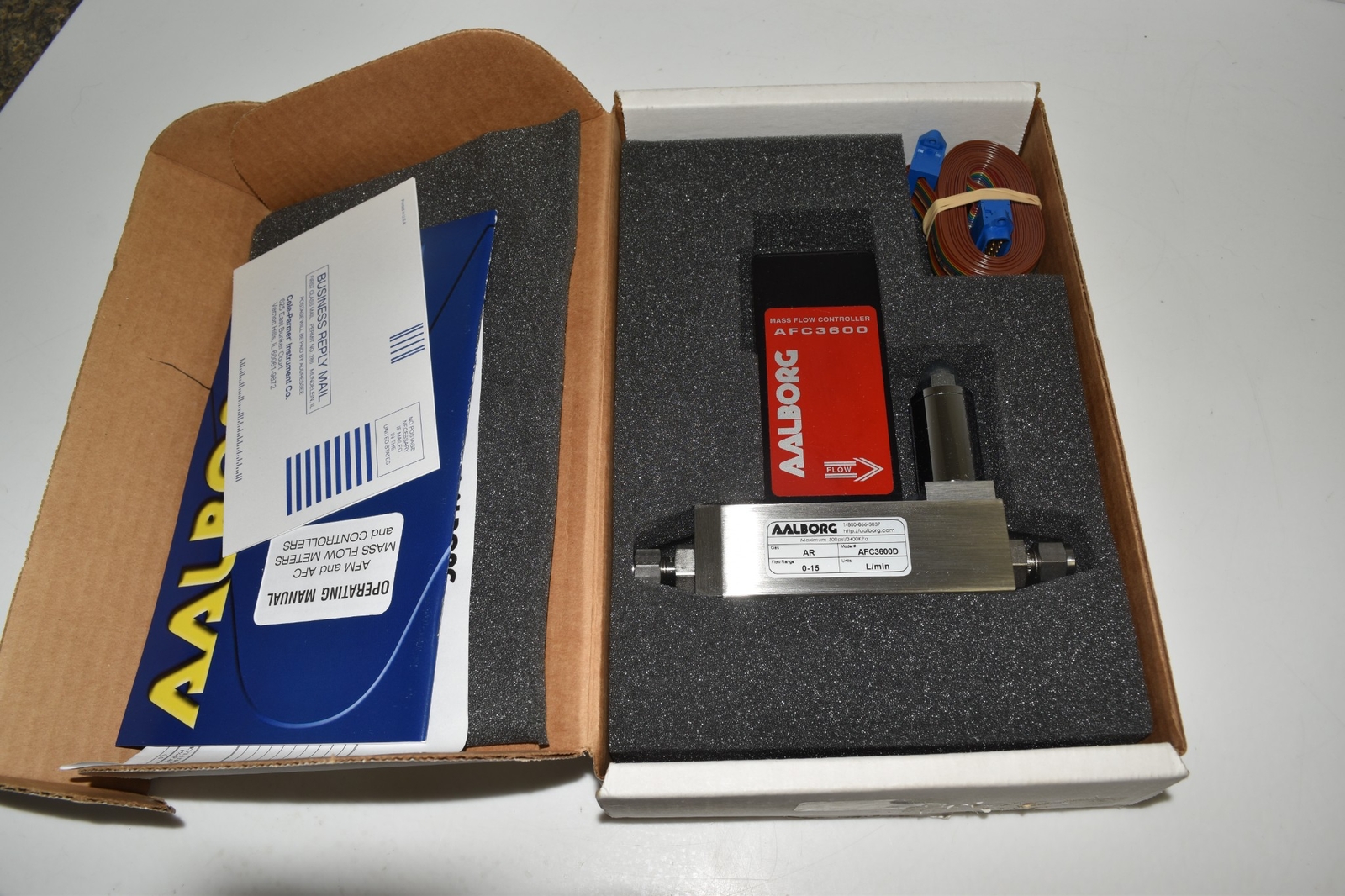 AALBORG MASS FLOW CONTROLLER GAS AR MODEL AFC3600D RANGE 0-15 -NEW (LWP22)