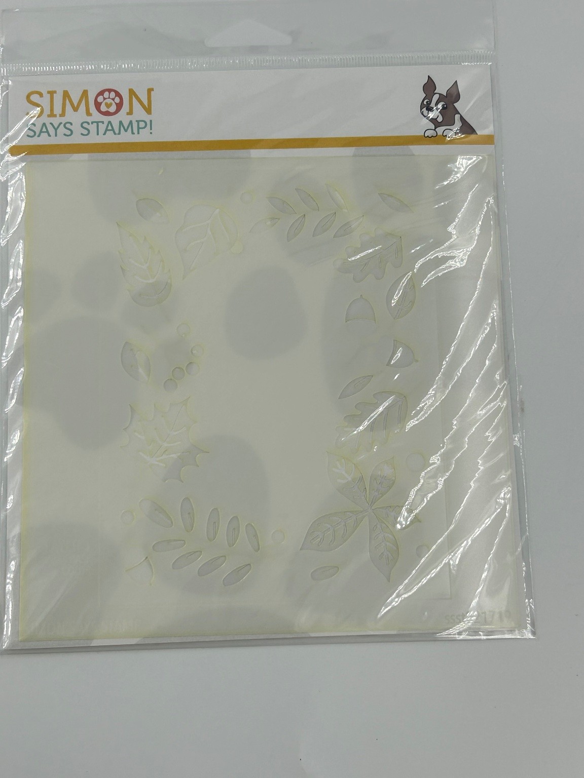 Simon Says Stamp Autumn Frame 6x6 Stencils (Lot of 2) Scrapbooking Fall