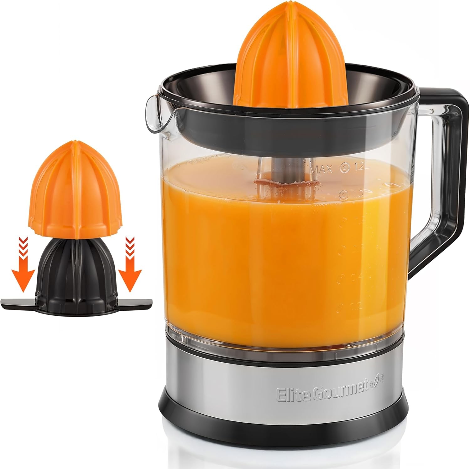 Elite Gourmet ETS740 BPA-Free Electric Citrus 40 ounce, Black/Stainless Steel