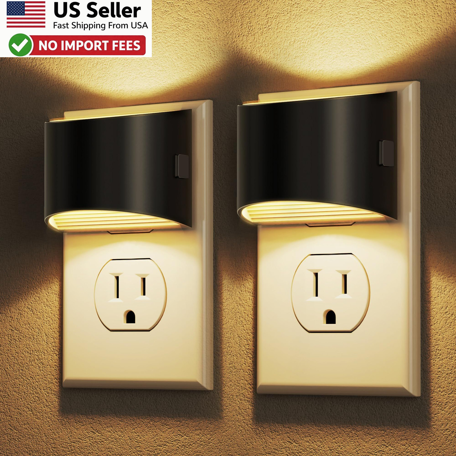 DORESshop LED Night Light 2 Pack Dusk to Dawn Sensor 3 Level 3000K FROM USA