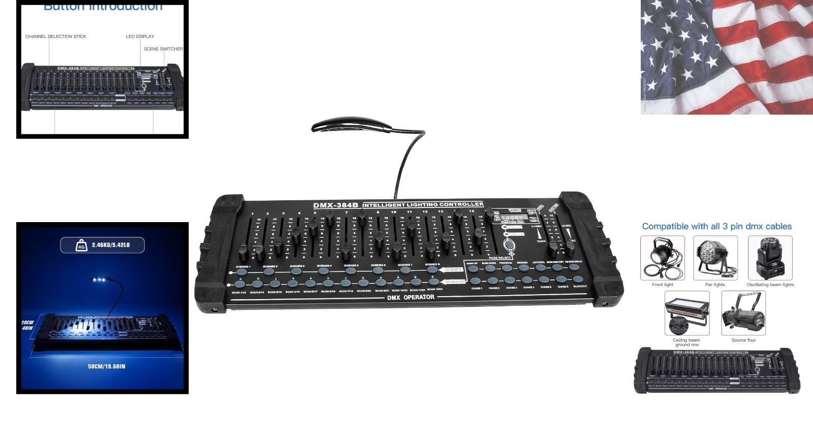 DJ Controller 384CH DMX Cotroller Use for Program Editing of Bar Club Live Li...
