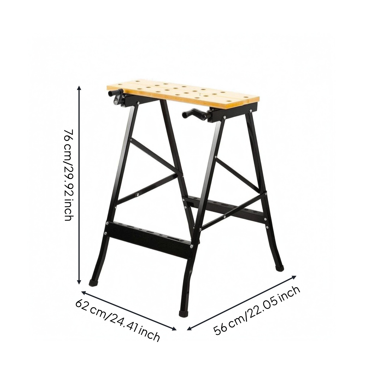 Folding Work Table Foldable Portable Work Table Adjustable Opening for Workshop