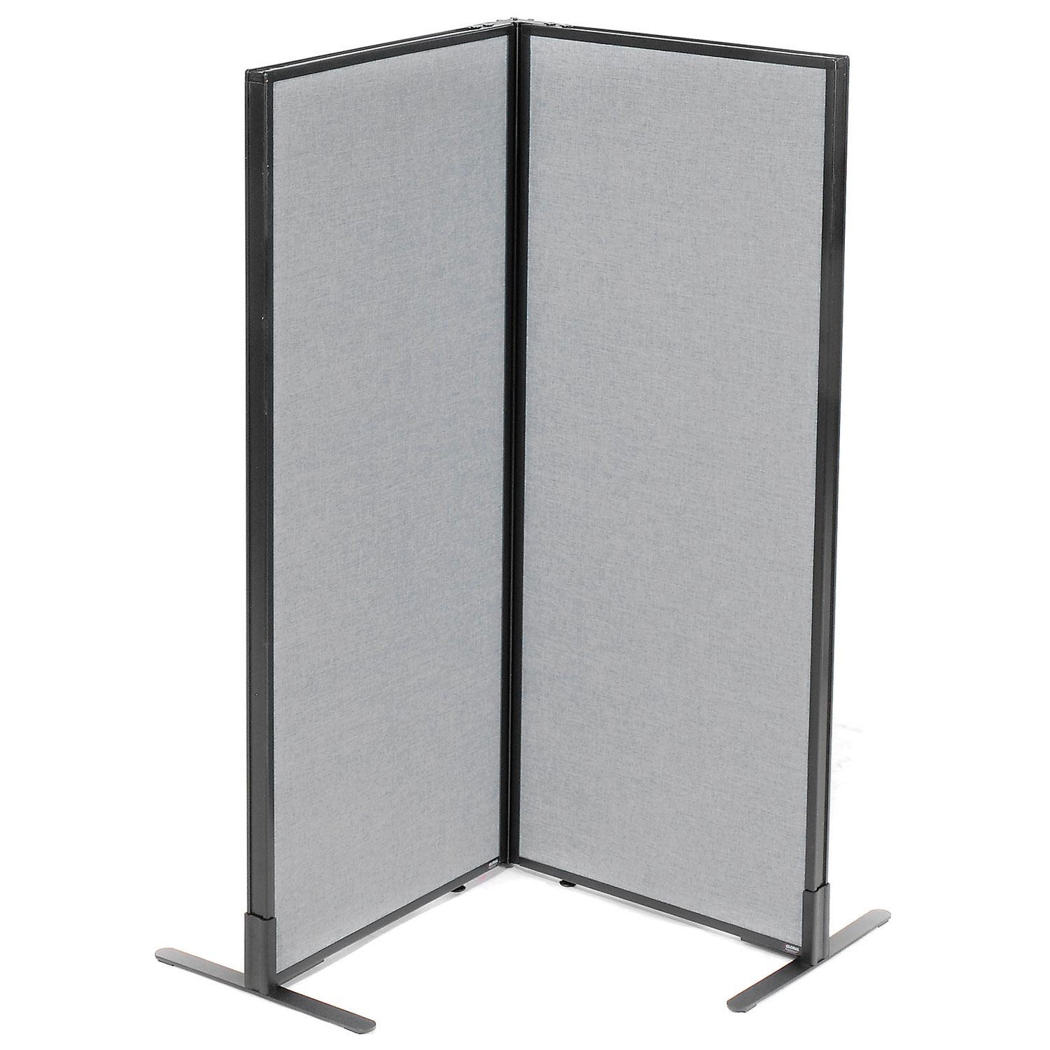 24-1/4"W x 60"H Freestanding 2-Panel Corner Room Divider Gray