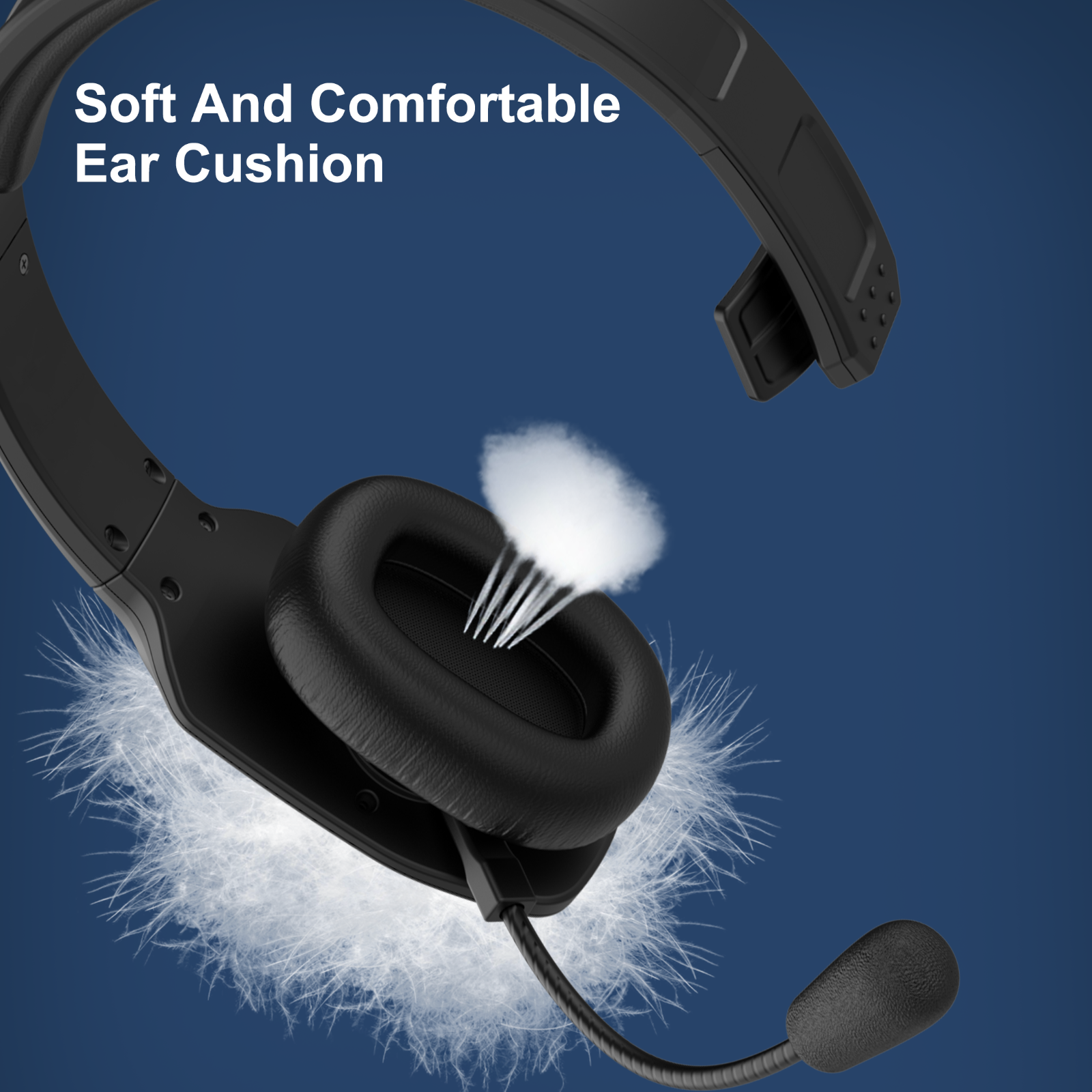 Trucker Wireless Bluetooth Headset with Mic Mute Key Noise Cancelling Headset