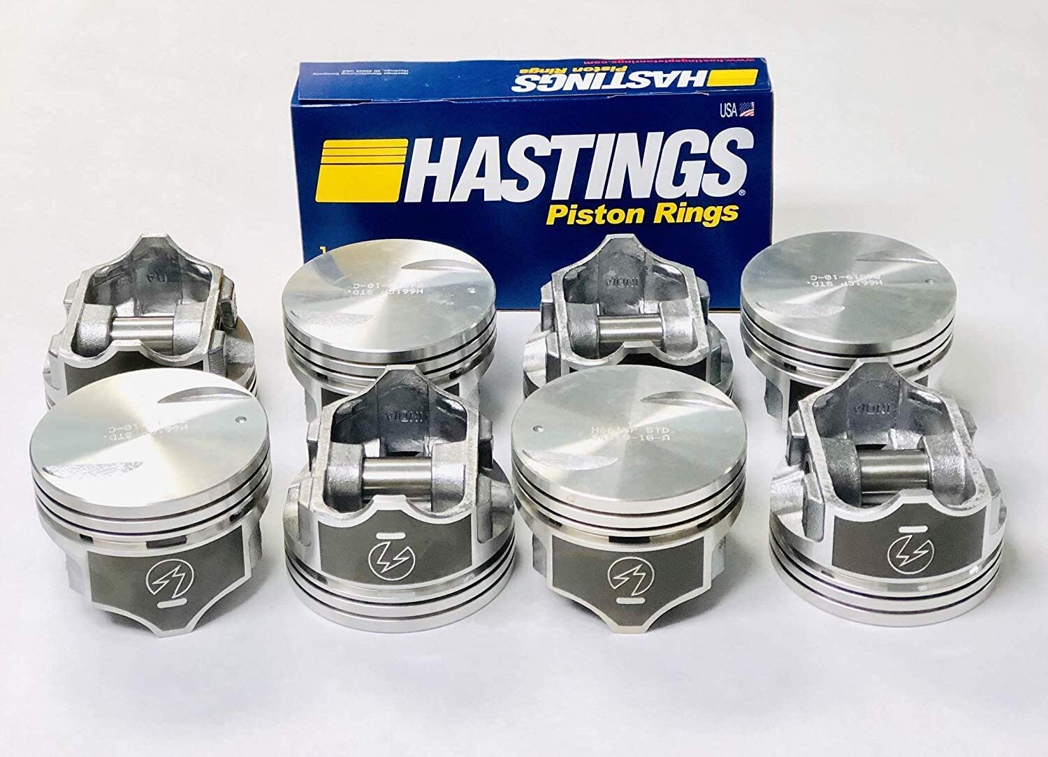 SPEED PRO Hypereutectic Coated Flat Top Pistons/8+CAST Rings Chevy 454 7.4L STD