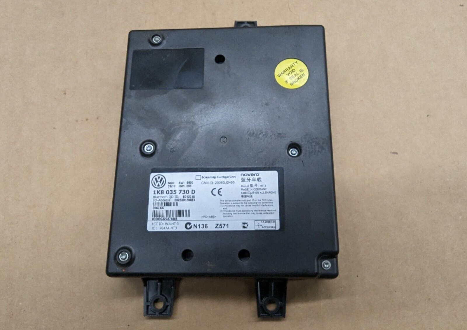 VW Golf Jetta Bluetooth Module Control Unit 1K8035730C