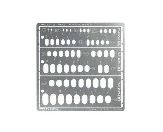 Tamiya 74154 Modeling Cutting Template Circular Ruler(Rounded Rectangles/1-6mm)