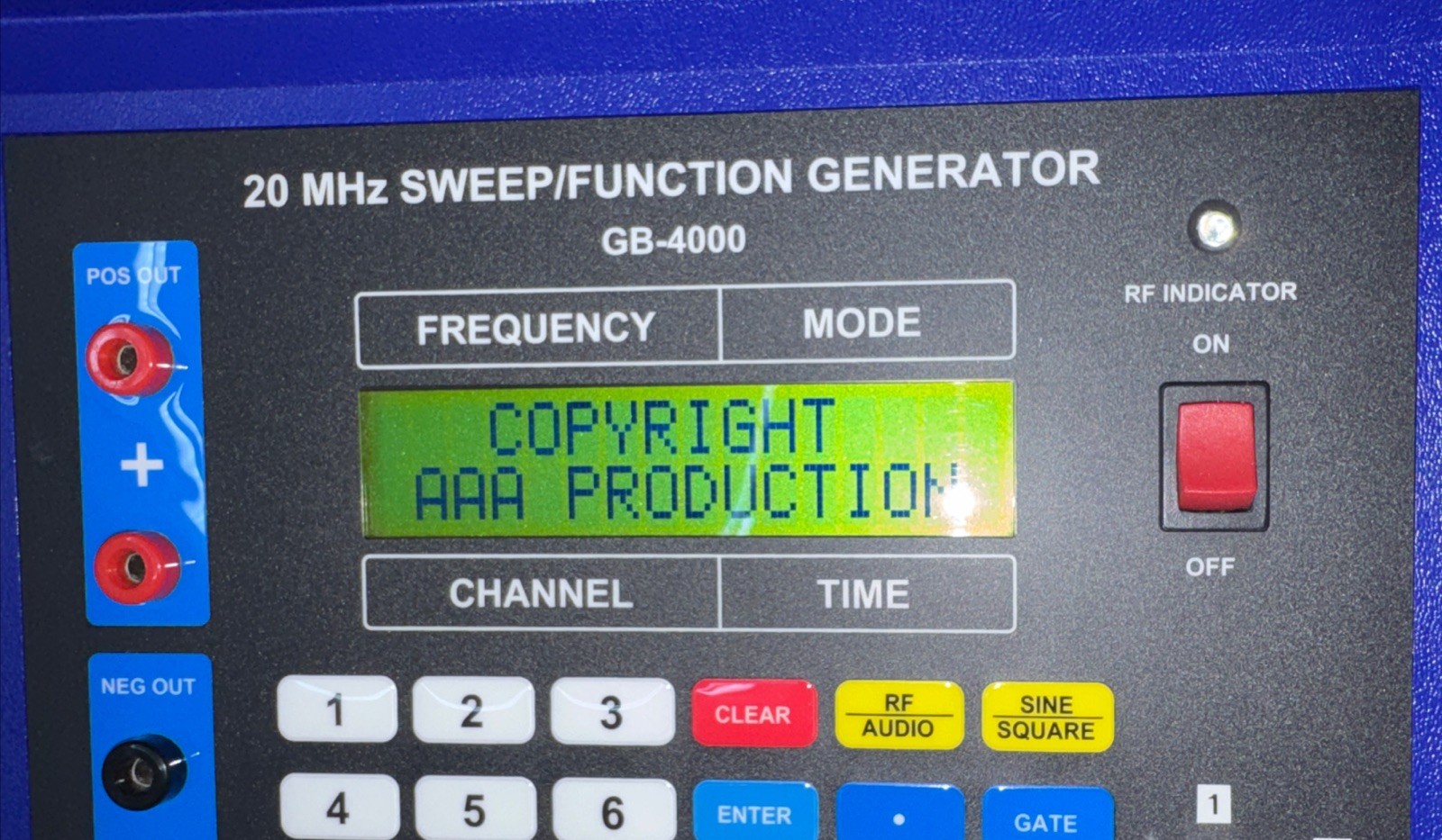 GB-4000 20 MHz Sweep/ Function Generator- Complete- Excellent Cond. -Tested-Rife
