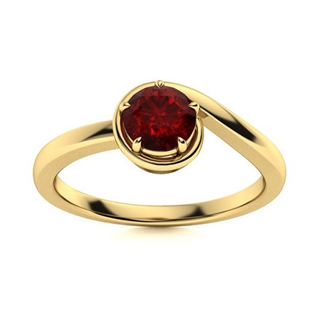 925 Sterling Silver Garnet Stone Unique Solitaire Mother Ring Jewelry