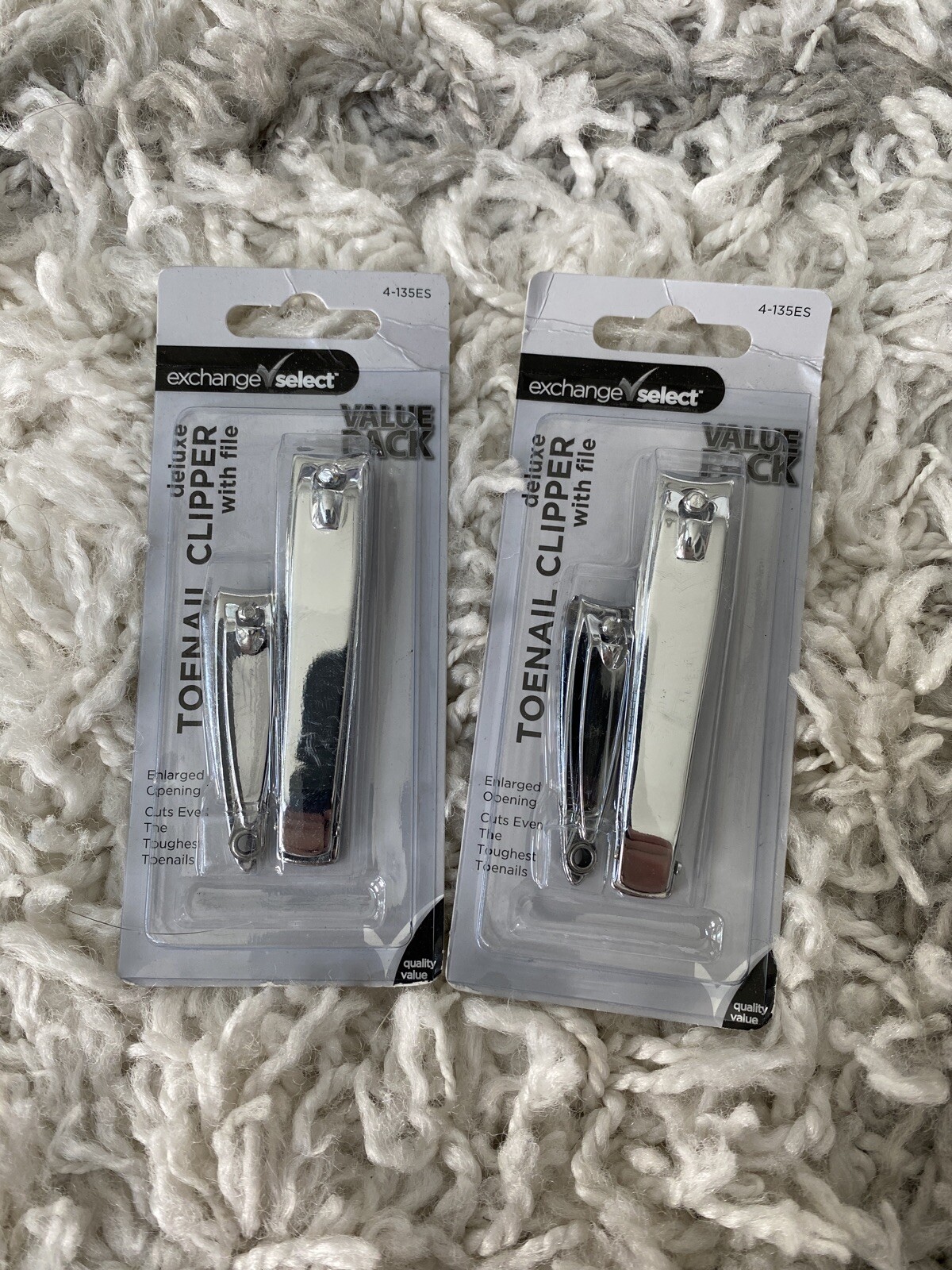 2 Pk Deluxe Fingernail & Toenail Clipper w/ File (each package has 2 clippers)