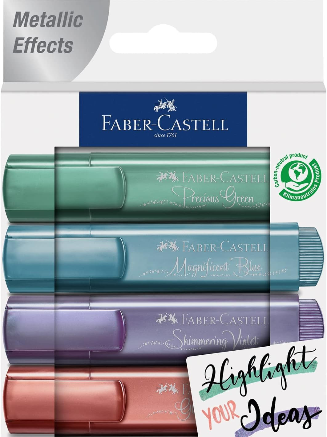 Metallic Highlighter Set - Assortment of 4 Sheer Metallic Highlighter Pens - Jou