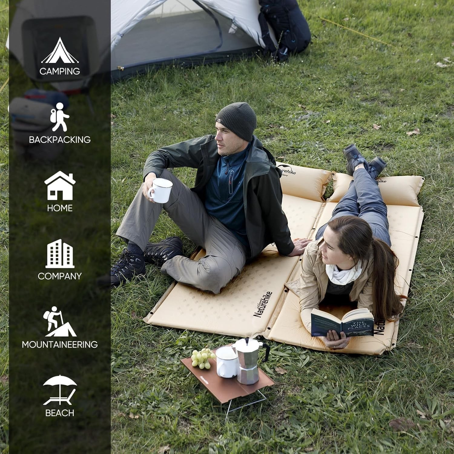 Self-Inflating Sleeping Pad, Ultralight Memory Foam Camping Pad with Pillow, ...