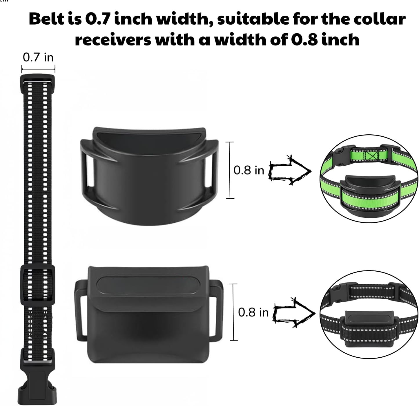 Training Collar Replacement Straps Adjustable Nylon Bands for E-Collars & Sho...