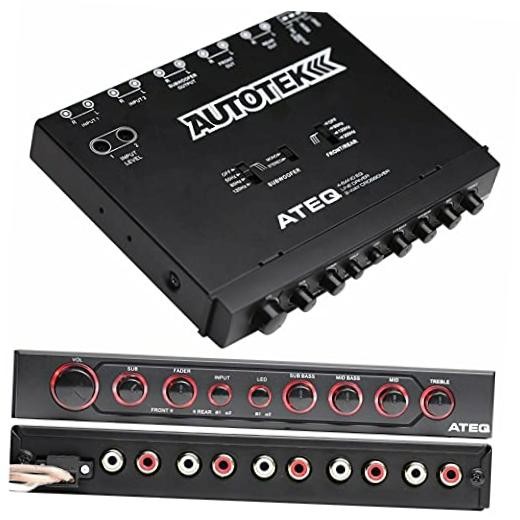4-Band Audio Equalizer with Built-In 2-Way Crossover, 9 Volts, 1/2 DIN, re