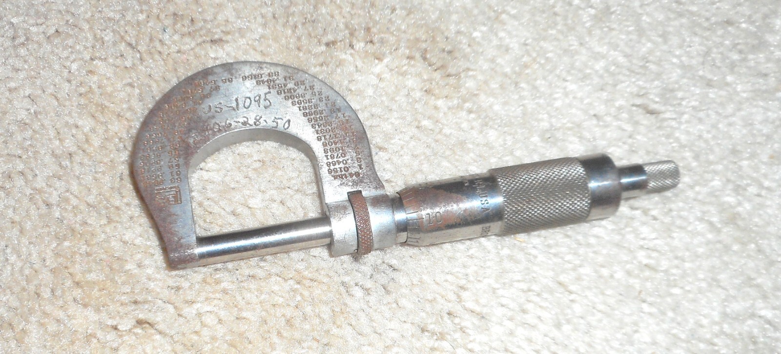 Antique Browne & Sharpe 12 Micrometer Caliper Tool w/ Case As Is