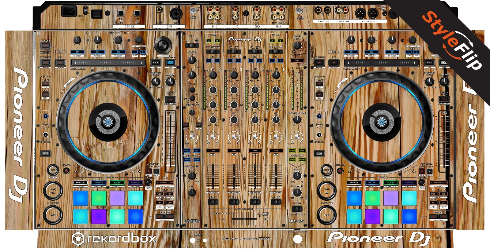 Pioneer DDJ-RZ | Wood 4 | Protective Decal | StyleFlip Skins