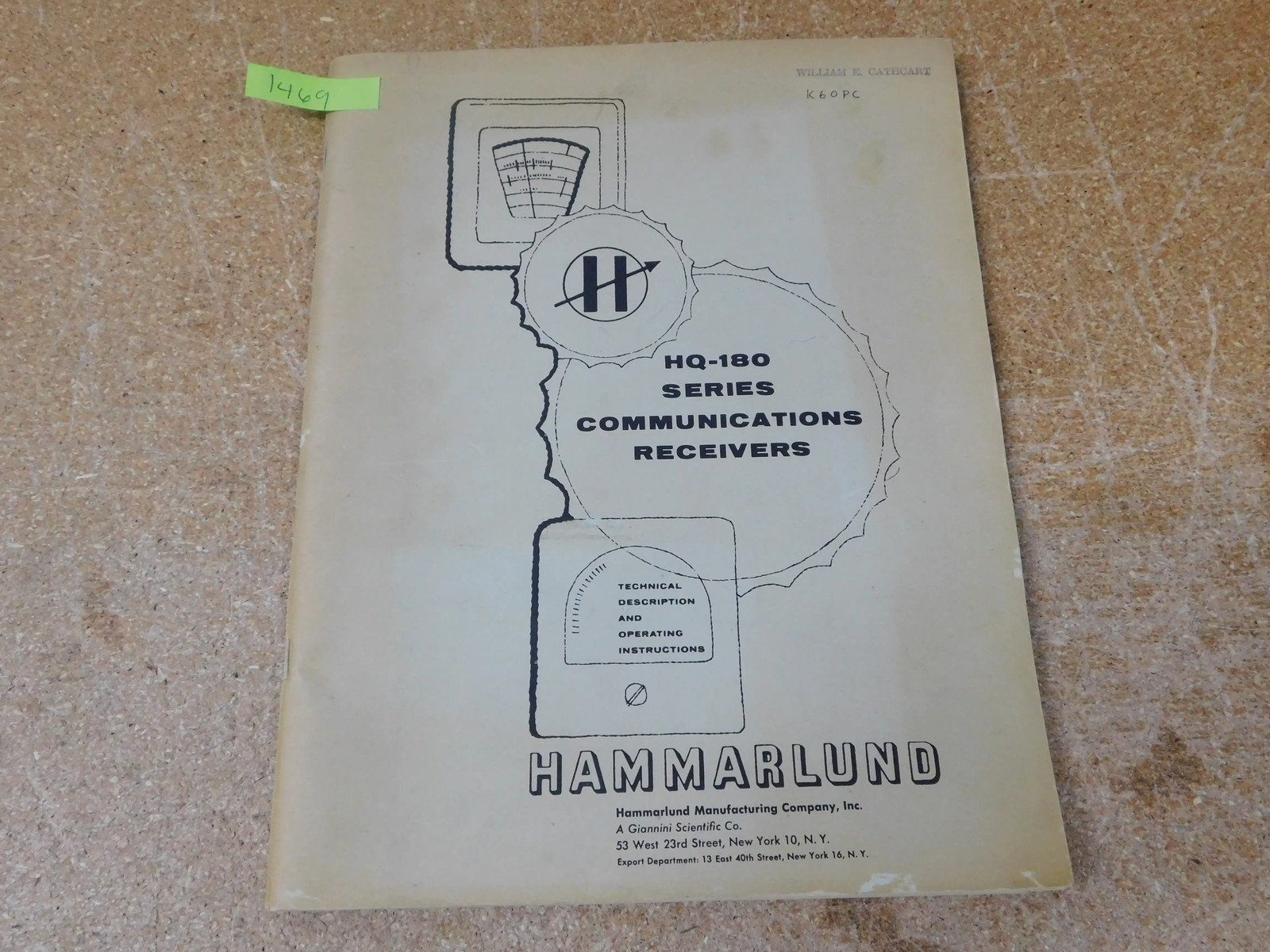 Hammarlund HQ-180 Communications Receiver Operating Manual (original)
