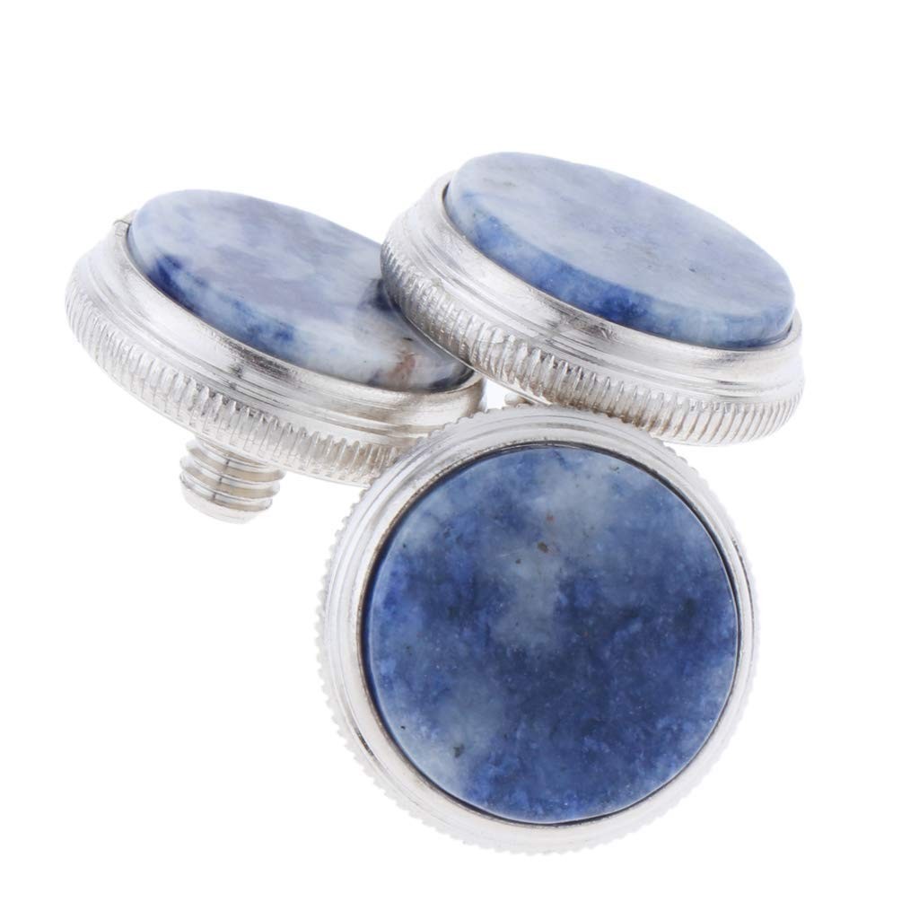 Liyafy 3Pcs Trumpet Valve Finger Buttons Musical Instruments Dark Blue Shell