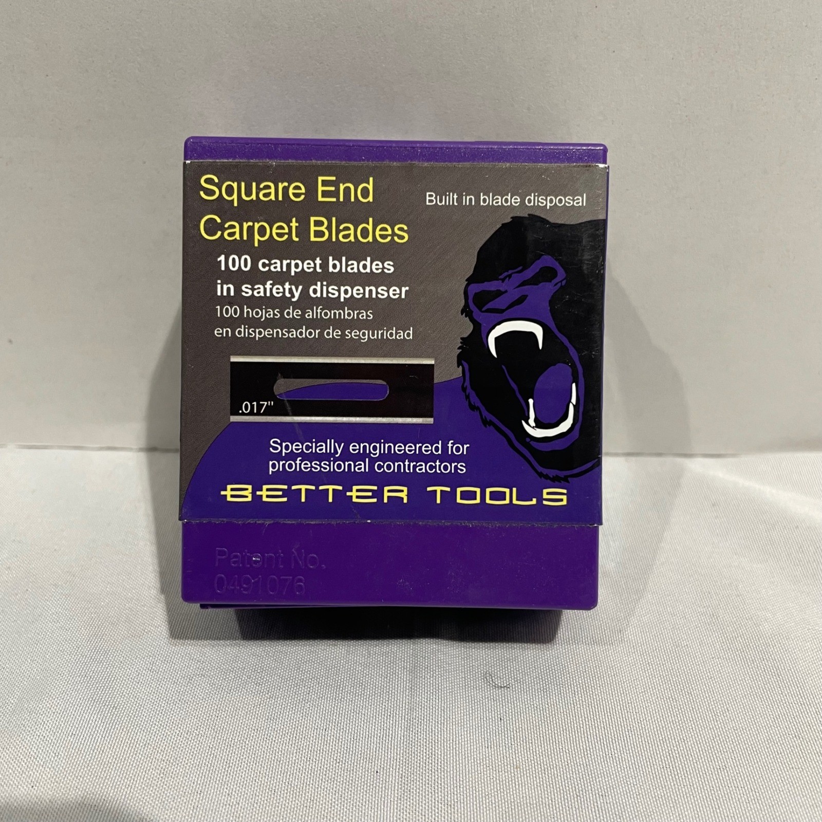 Better Tools 20102N Square End Carpet Blades .017 100 Pack Safety Dispenser