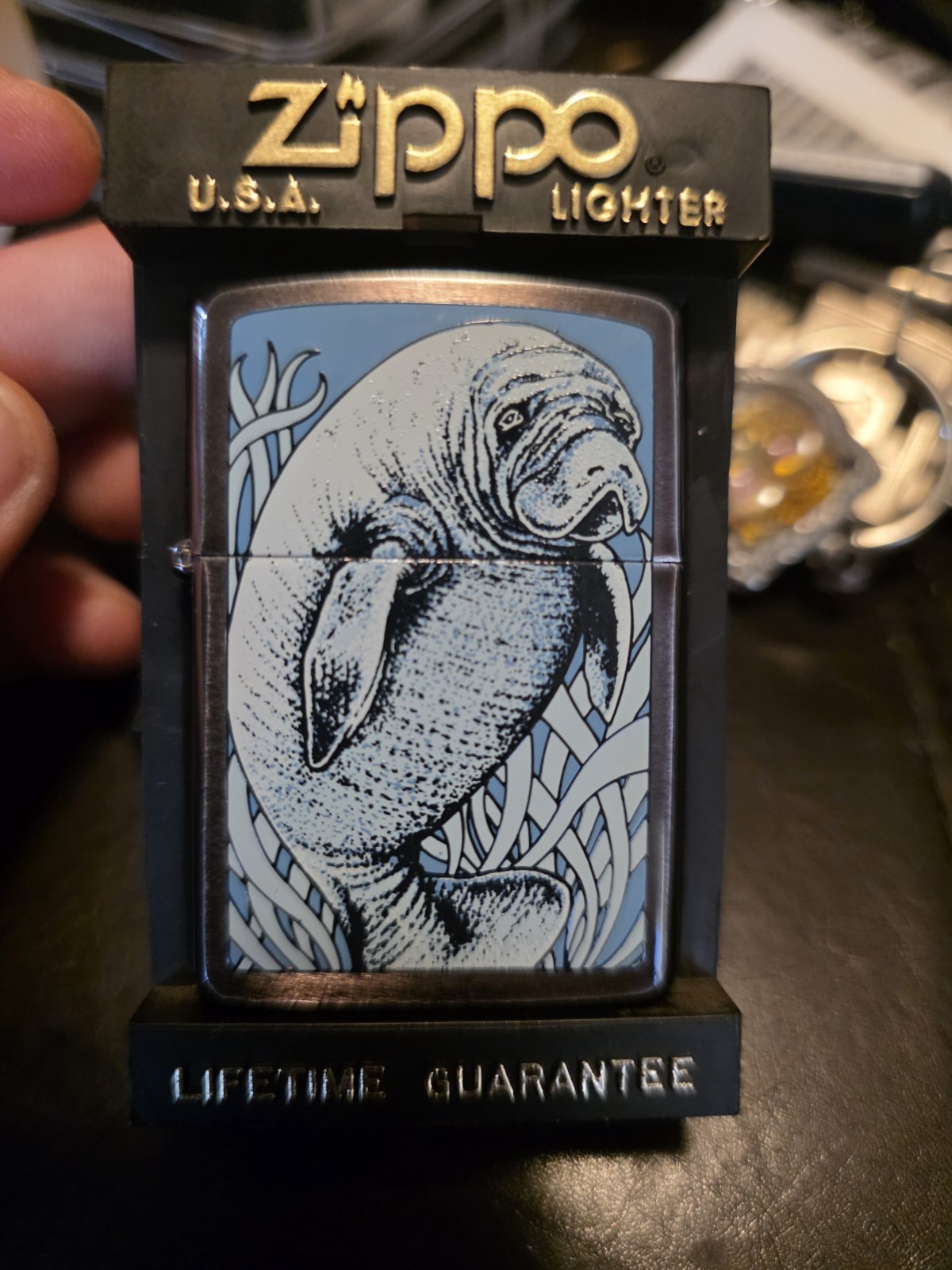 ZIPPO Barrett Smythe Manatee  endangered species Rare Color lighter