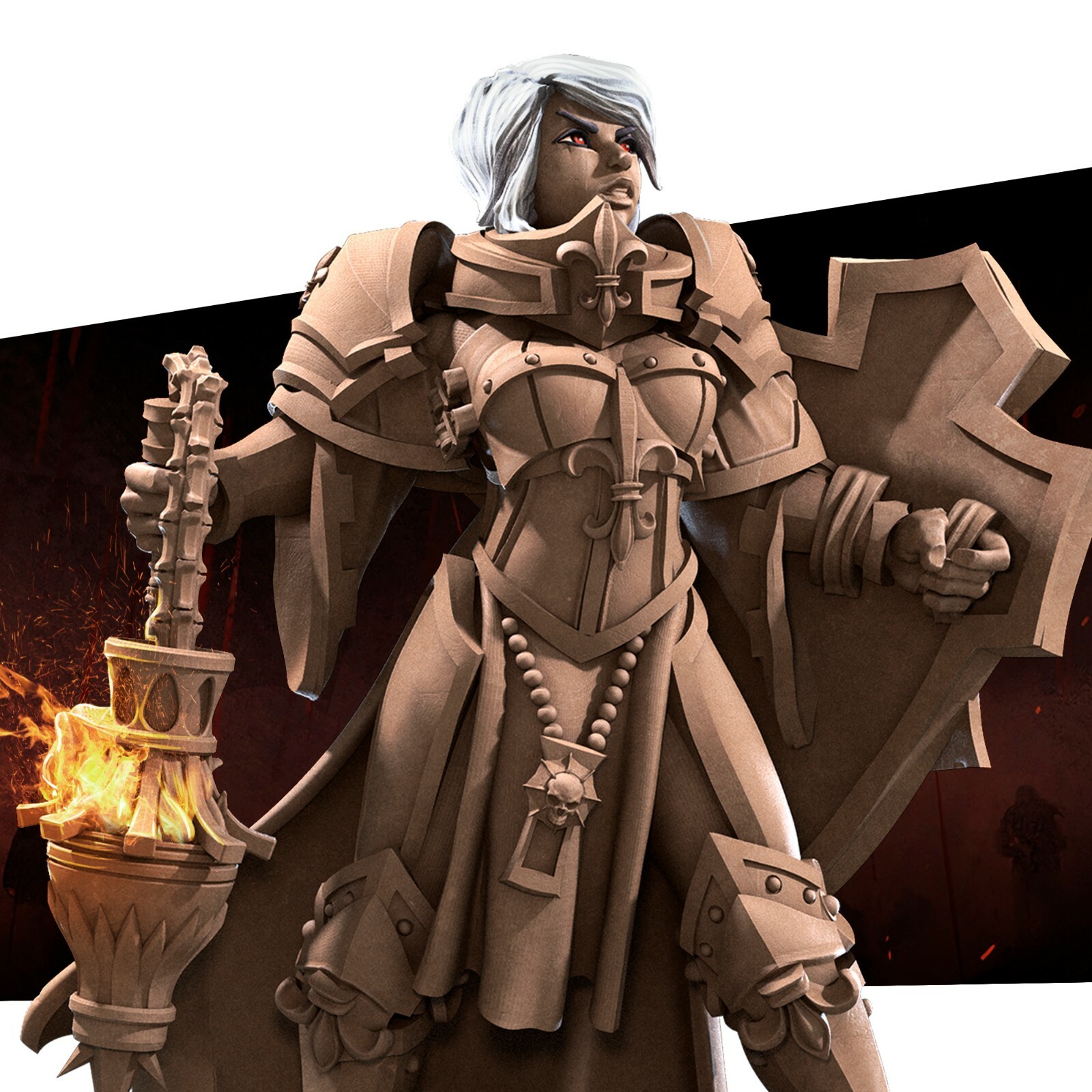 Purifier - Battle Nun Sister - Bite the Bullet - 32mm Fantasy D&D Miniature