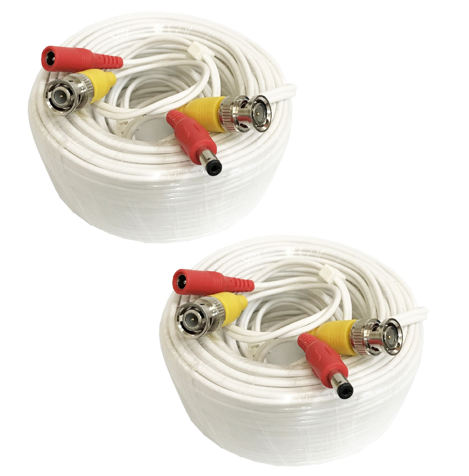 2x60ft BNC Male to Power Video Cable (BNC Male/ DC Male - BNC Male/ DC Female)-W