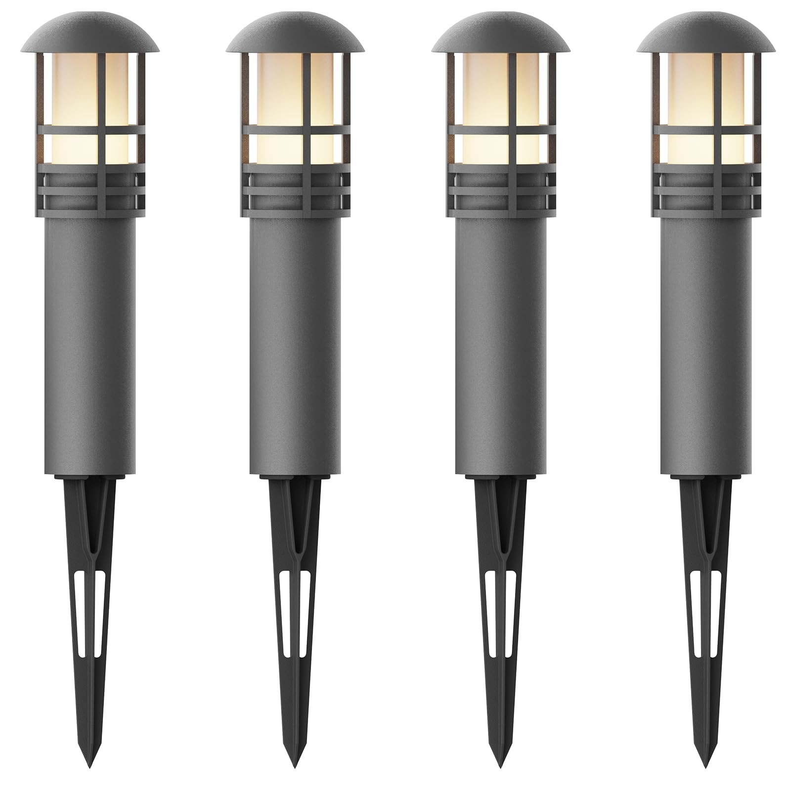 Low Voltage Bollard Lights 4PK Kits, 3W LED Outdoor Landscape Lighting 120Lum...