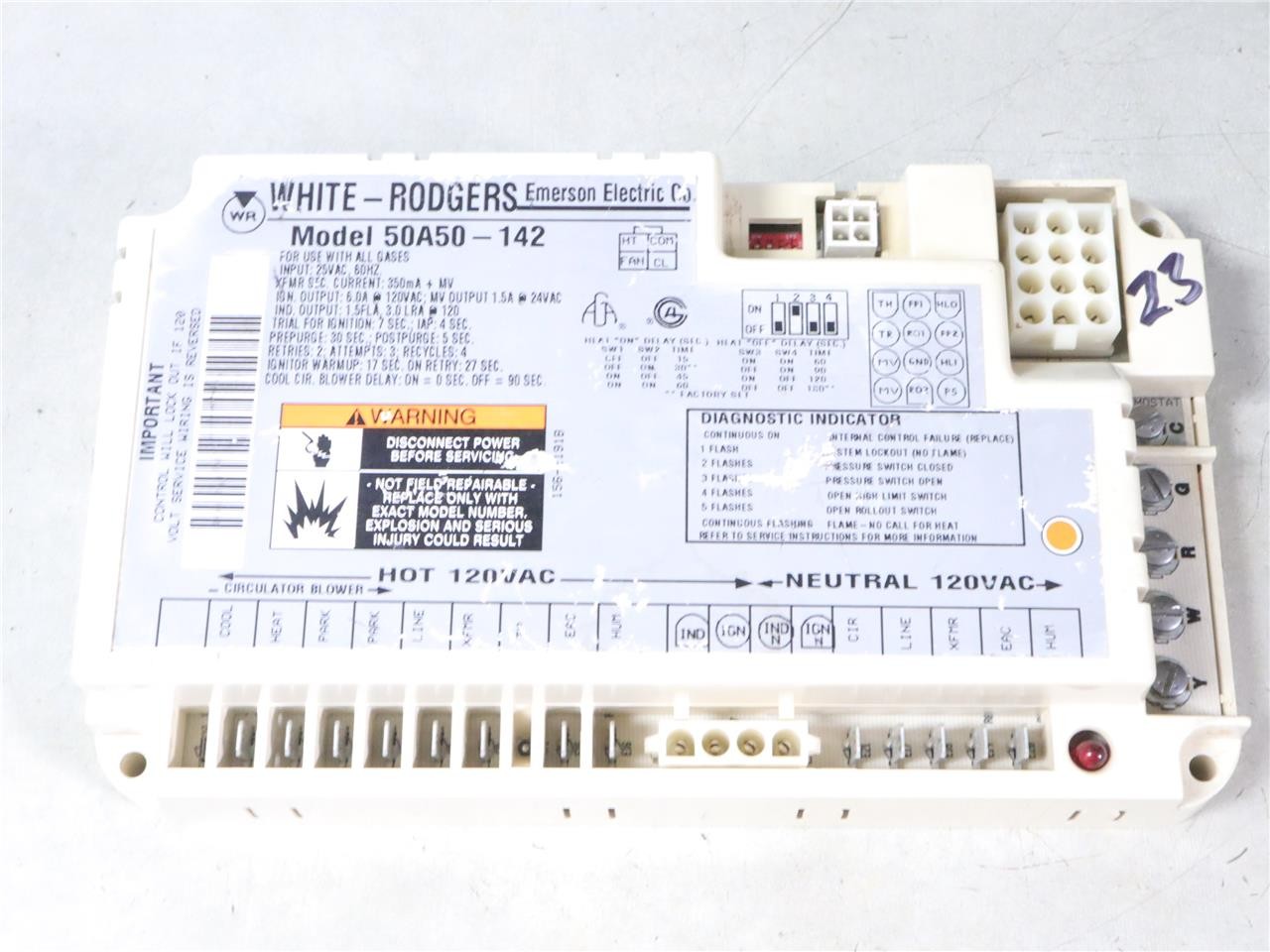 White Rodgers 50A50-142 Furnace Control Circuit Board Module 156-2191B #23