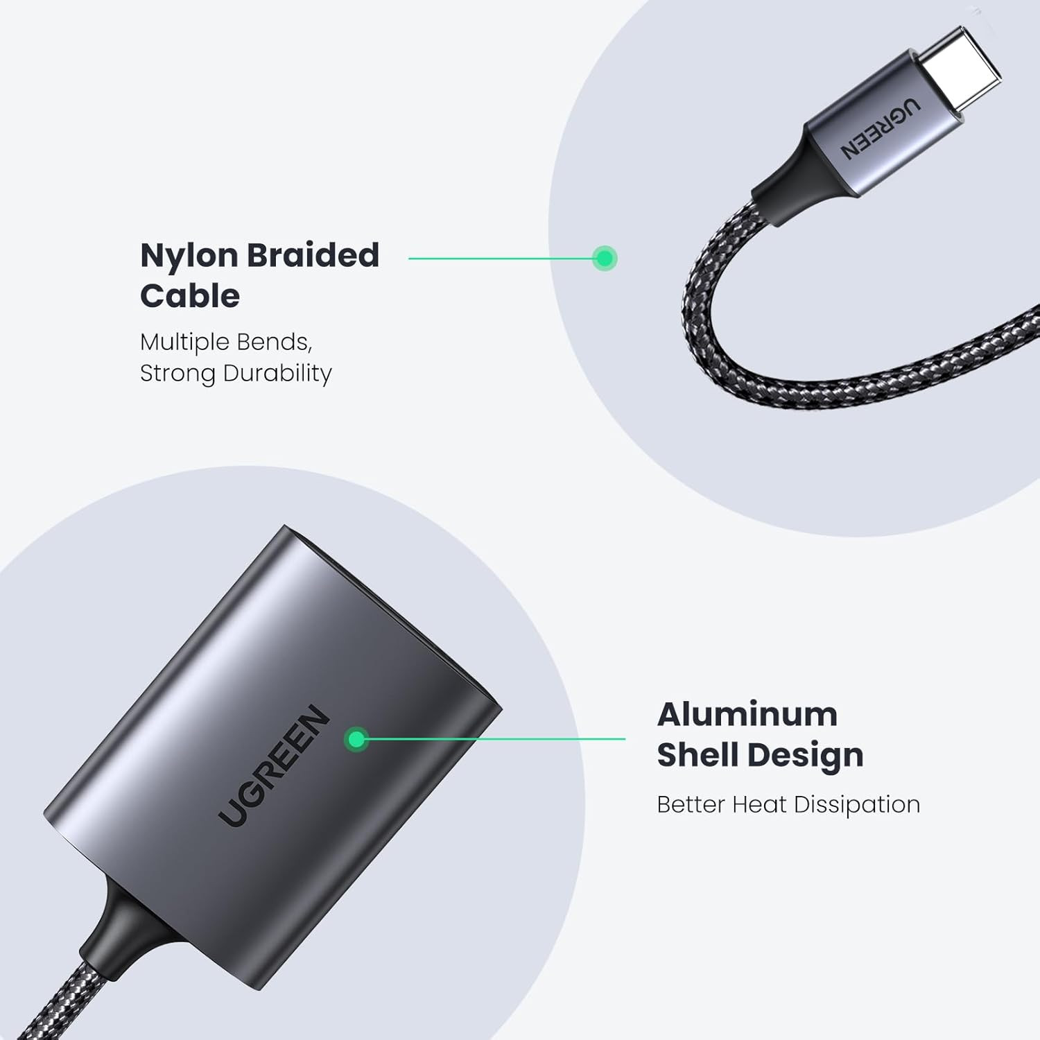 UGREEN USB C SD Card Reader, 2-In-1 Micro SD Memory Card Reader for TF SD Micro