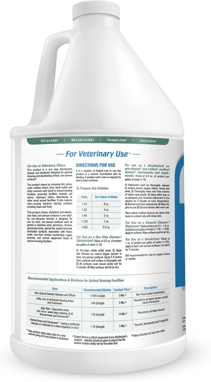 One-Step Veterinary Cleaner Deodorizer Kennel Cage Floor 1 Gallon