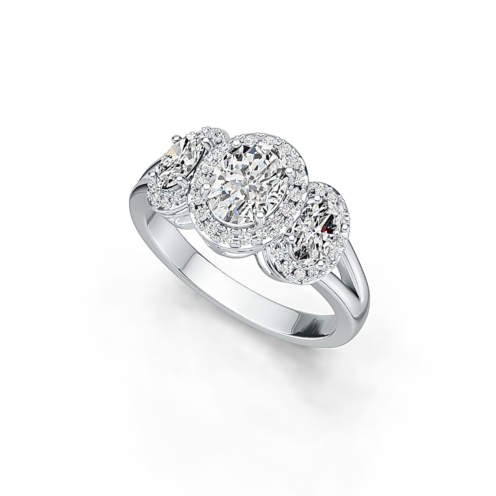 Sterling Silver Semi Mount Ring Setting Oval OV 8X6mm OV 6X4mm with White Topaz