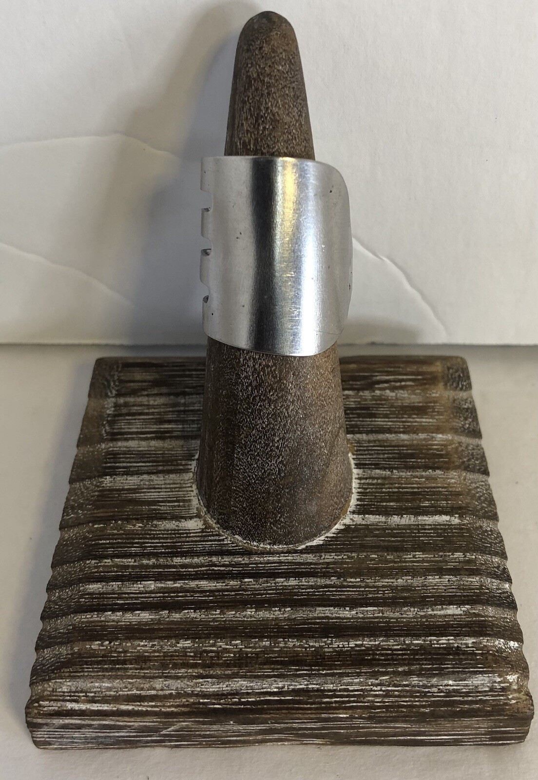 Artisan Handcrafted Fork Ring. Silver Plated Size 7