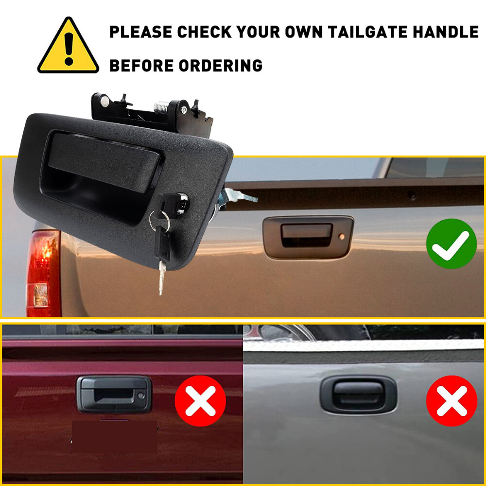 Tailgate Handle Latch w/Lock & Bezel For 2007-2014 Chevy Silverado GMC Sierra